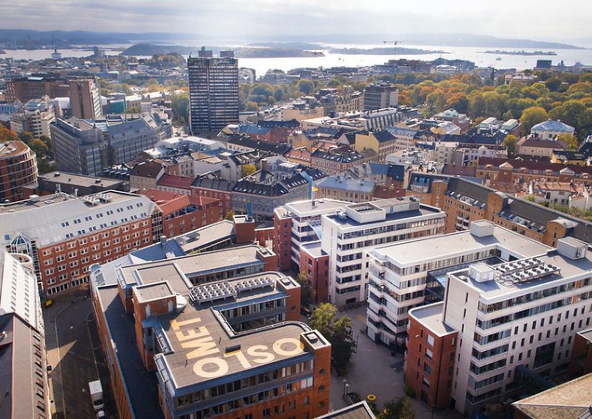 Aerial photo of OsloMet buildings